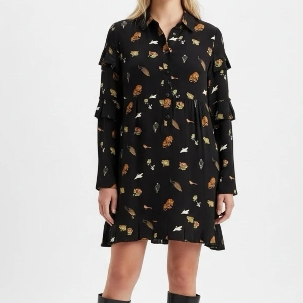Artelier Nicole Miller Black Animal Dress